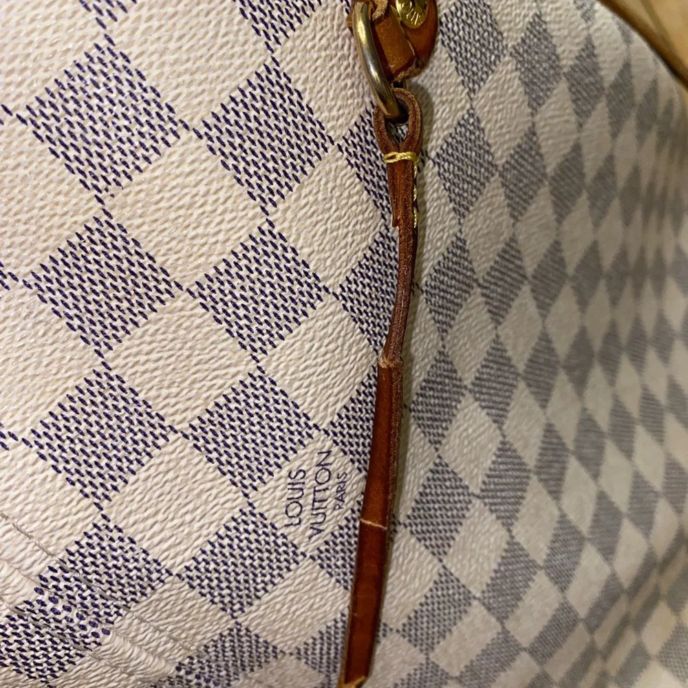 Louis Vuitton Never-full Large White and Gray Checkered Tote